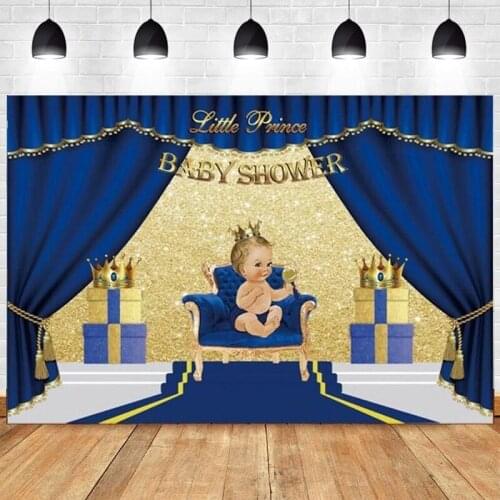 Baby Shower Photo Backdrop Prince Oh Baby Curtain Flower Crown Happy Birthday Party Photography Background Decor Banner