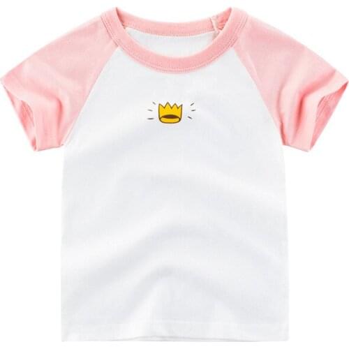 New fashion Cartoon crown Leisure T-Shirt Summer Kids Boys & Girls Tops Tees children Short Sleeve Clothes