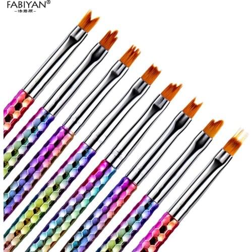 8Pcs Nail Art Mermaid Brush Gradient French Moon Shading Pen Painting Drawing Tips Acrylic Gel UV Polish Design Manicure Tools