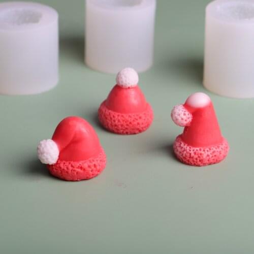 New Candle Mold 3D Silicone Mold Christmas Hat Shaped Candle Mold Cake Mold Candle Making Tools Candle Molds for Candle Making