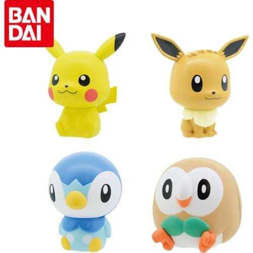 Bandai Genuine Gashapon Series Pokemon Pikachu Eevee Doll Toy Kids Gifts