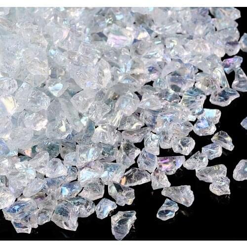 About 450g/bag Transparent Glass Chip Seed Beads No Hole/Undrilled Clear AB Bead For Nail Art Decoration F50