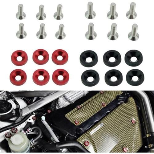 6PCS/Set M8 Fender Washers And Bolt Motorcycle Modified Gasket License Plate Frame Gasket Engine Cover Gasket Decorative Screws