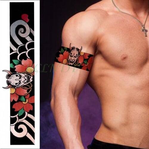 Waterproof Temporary Tattoo Sticker demon wave band Fake Tatoo Personality Flash Waist Arm Foot Tatto for Girl Women Men girl