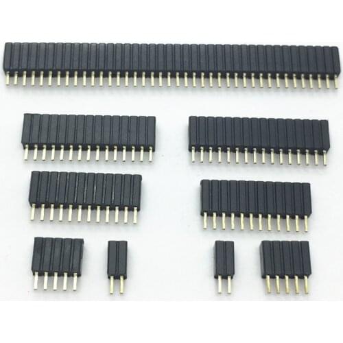 1.27mm 1.27 Pin Header Single Row Female Breakaway PCB Board Connector Pinheader 1*3/4/5/6/8/10/12-40p Plastic height 4.6mm
