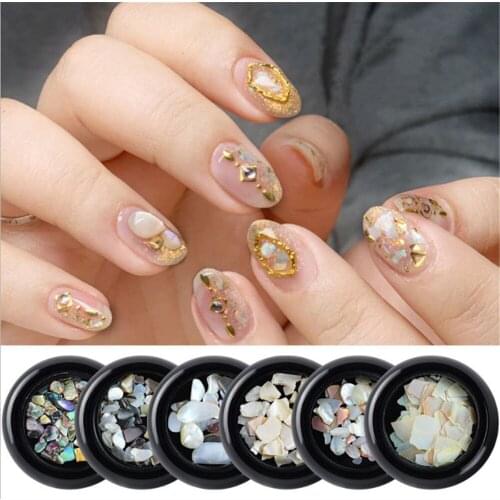 1 Box Irregular Symphony Sea Shell Flakes 3D Natural Nails Abalone Shell Fragment Texture Nail Art Sequin Decoration Patch