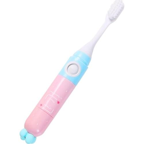 1 set Children Electric Toothbrush Cartoon Pattern Tooth Brush Electric Teeth Soft Brush For Kids with Soft Replacement Head