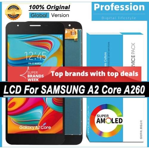 100% Original 5.0'' Super AMOLED LCD Display with Touch Screen Digitizer for Samsung Galaxy A2 Core A260 A260F/DS Repair Parts