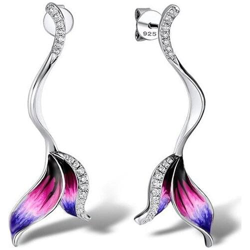 2020 Stylish Crystal Petal Flowers Earrings Geometric Long Drop Beautiful Ear Stud Earring Women Wedding Bride Oorbellen Gift