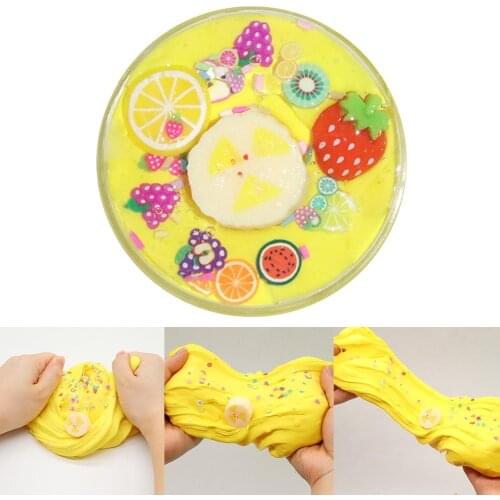 60/100ml DIY Fruit Lemon Chips Mud Clay Plasticine Stress Relief Kids Toy Gift