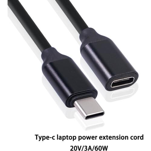 60W 3A Type-c Male to Female Extension Cable Gold-plated Extensor Data Wire Connector 0.2/1/1.5 m Usb C Type-c Extension Cord
