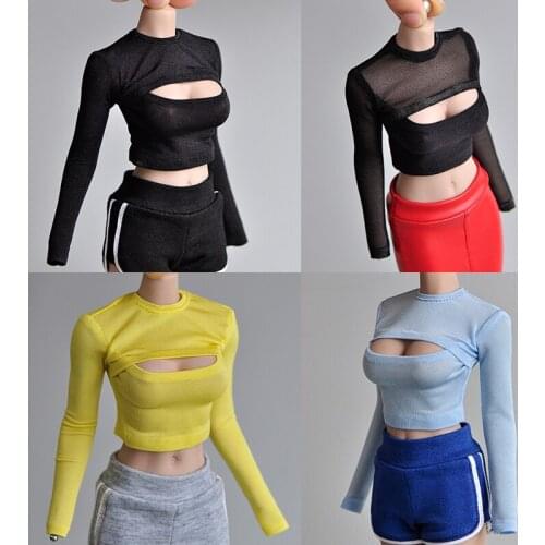 1:6 soldier model accessories clothes wrapped chest open chest T-shirt short section bottoming top 12 inch female soldier availa