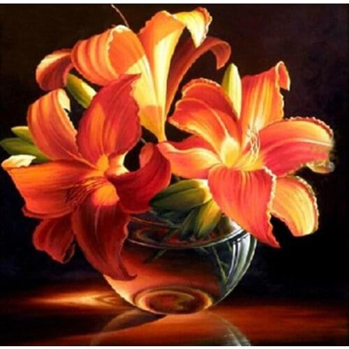 Diamond embroidery flower vase diy Diamond Painting flower cross stitch kits round&square Resin Pasted Diamond Patterns flower