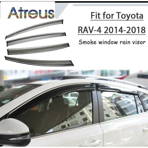 Atreus 1set ABS For 2018 2017 2016 2015 2014 RAV 4 Toyota RAV4 Accessories Car Vent Sun Deflectors Guard Smoke Window Rain Visor