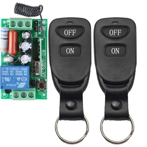Wireless Remote Control Light Switch 10A Relay Output Radio 220V 1 Channel Receiver Module + 50-500M Transmitter