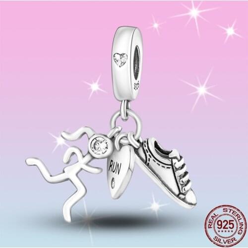 2021 New 925 Sterling Silver Athlete And Shoes Charm&Bead Fit Original Pandora Bracelet&Bangle Making Fashion Jewelry