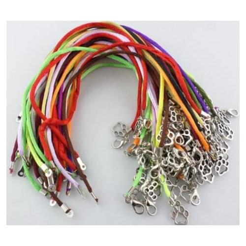 Cat Dog Palm Print Bracelets Adjustable Nylon Cord Friendship Bracelets Lucky Vintage Silver Charms Making For Women Jewelry