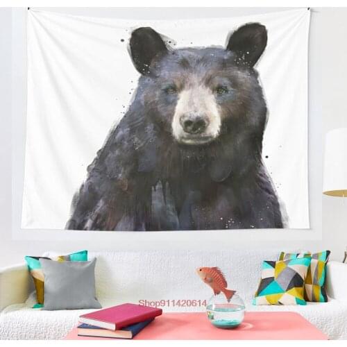 Black Bear tapestry Wall Hanging Tapestries for Living Room Bedroom Decor