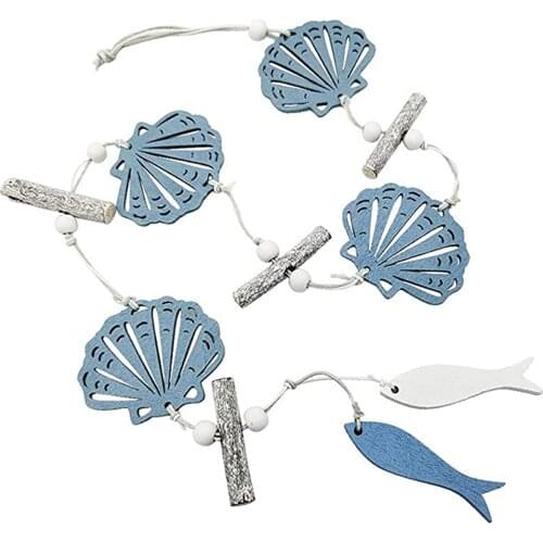 2021 Marine Style Wooden Pendant Ocean Wind Crafts Small Fish Boat Innovative Accessory Wall Hanging Decoration Pendant