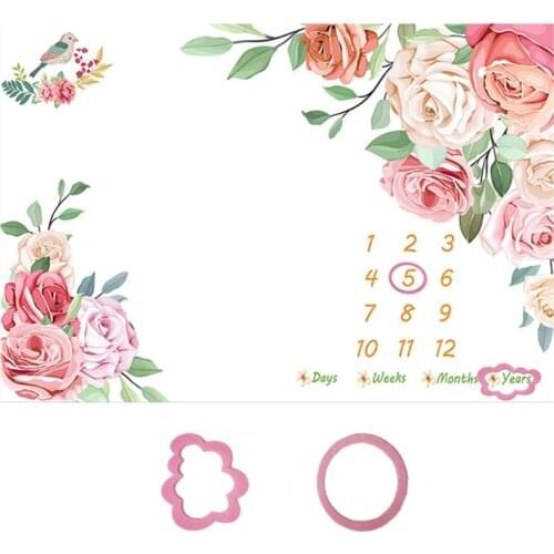 Baby Milestone Photo Props Background Blankets Backdrop Cloth Calendar Photo