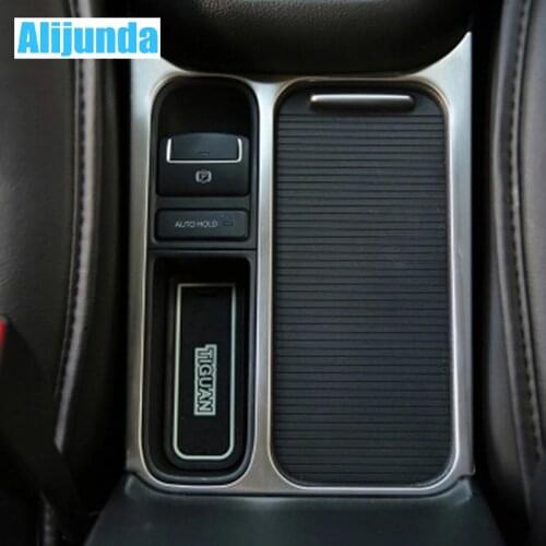 For 2010-2014 VW Volkswagen tiguan brake & cup holder panel trim cover sticker decoration stainless steel auto accessories