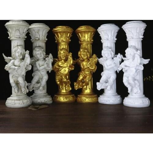 Home Decor Bookend Candle Holder Sculpture Decor Roman Column Candle Stick