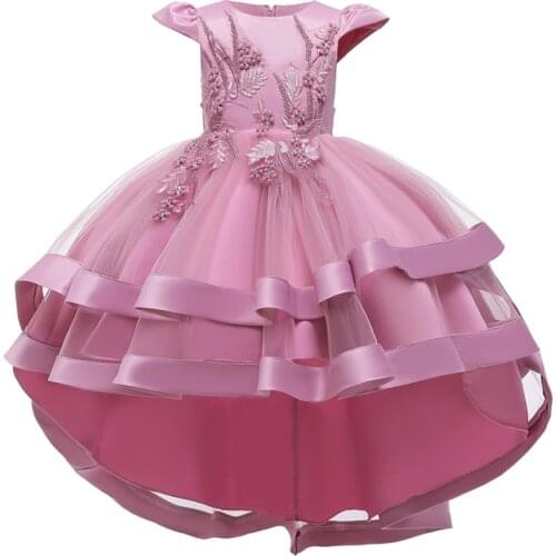 Girls embroidered tutu girls elegant princess birthday party banquet evening dress children European and American style dress ba
