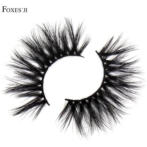 FOXESJI Mink Eyelashes 25mm Lashes High Volume Crisscross Fluffy Full False Eyelashes Fake Eyelash Makeup Eye 3D Mink Lashes G01