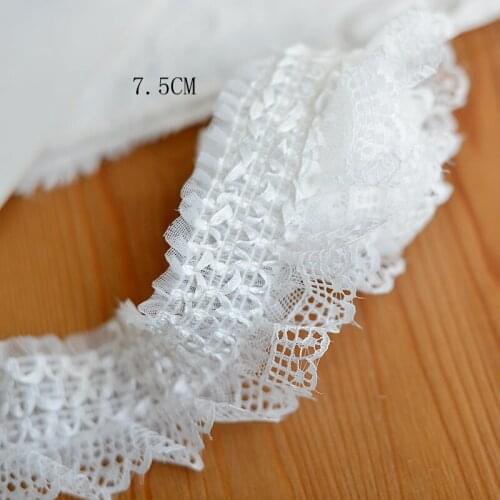 H023 hot sale White ruffle elastic lace skirt inform garment lace accessories