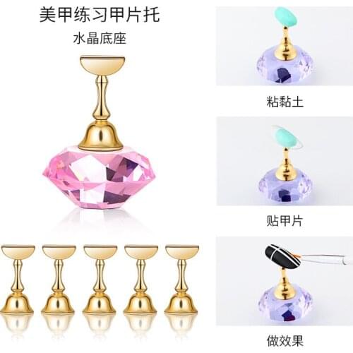 Nail Tools Nail Finger Supports Nail Crystal Base Nail Supports Practice Base Diamond Shape Novice practice essential