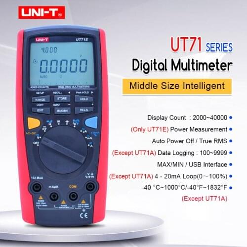 Ture RMS Intelligent Digital MultiMeter UNI-T UT71A UT71B UT71C UT71D UT71E;AC DC voltage current Meter diode Test LCD Backlight