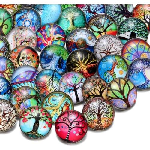 RoyalBeier 20pcs/lot Life Tree Snap Button Charms 18mm Snap Button For 20mm Snap Bracelet Snap Jewelry