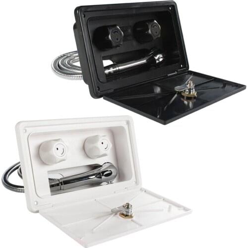 White/Black RV Exterior Shower Box Kit with Lock Boat Marine Camper Motorhome Caravan Accessories