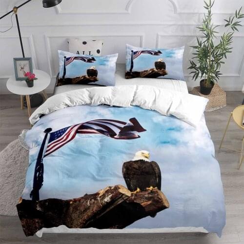 Eagle Under American Flag Bedding Set 3D Printed Duvet Cover Sets Comforter Bed Linen Twin Queen King Single Size Dropshipping