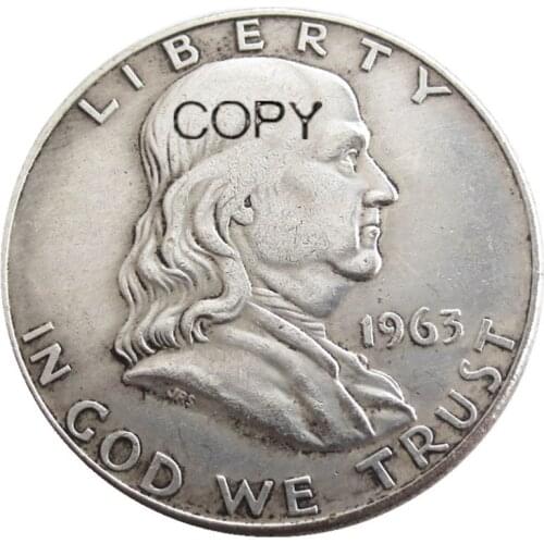US 1963 PD Franklin Half Dollar Silver Plated Copy Coins