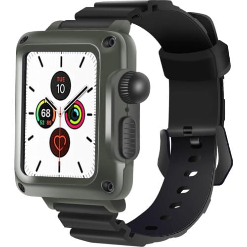 Metal all-round protective shell for iwatch SE 6 5 4 40mm 44mm Mens metallic feel case+band for apple watch 3 2 38mm 42mm case