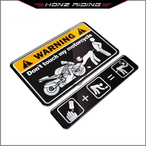 Don't Touch My Motorcycle 3D Resin Warning Sticker