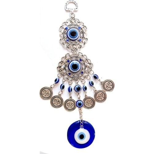 Wall Mounted Decoration Turkish Blue Evil Eye Round Water Drop Protection Luckness Hand Elephant Amulet Home Decor Lucky Gift