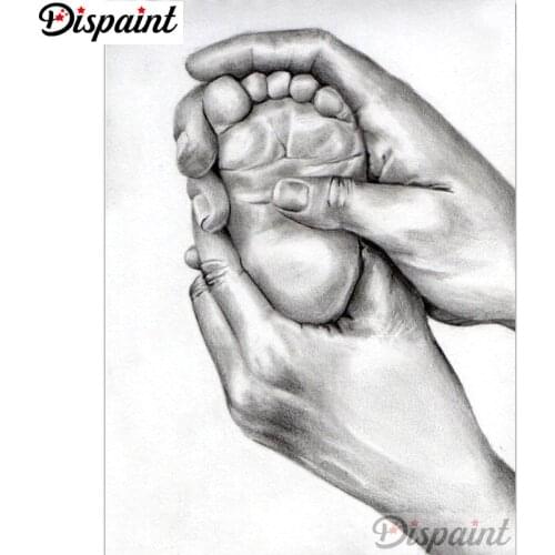 Dispaint Full Square/Round Drill 5D DIY Diamond Painting "Hands and feet" Embroidery Cross Stitch 3D Home Decor A12373
