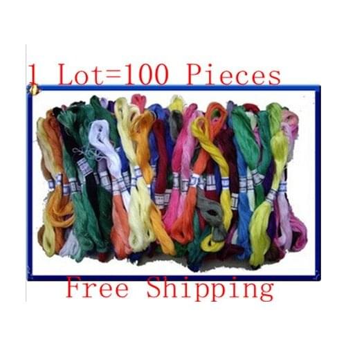 High Quality 1LOT=100PCS Cross Stitch Floss Cotton Wire Free Shipping
