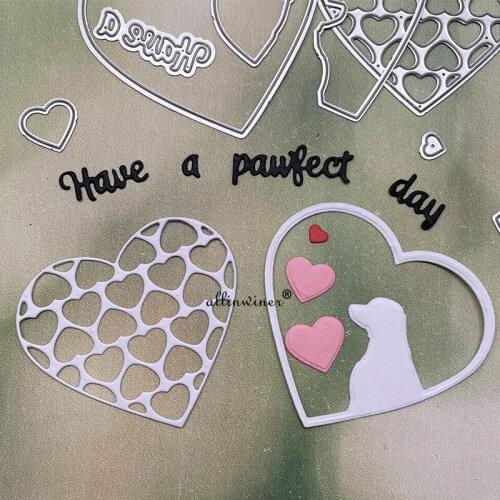 New Dog letters heart frame DIY Craft Metal Cutting Die Scrapbook Embossed Paper Card Album Craft Template Stencil Dies