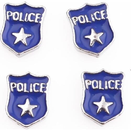 20Pcs/Lot Police Badge Floating Charms Hand-made DIY for Glass Lockets
