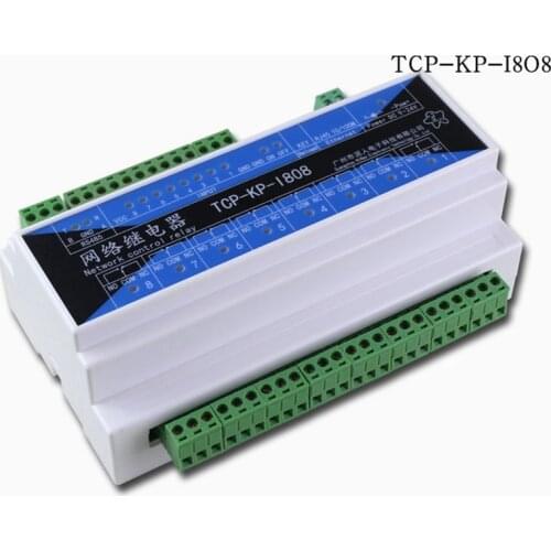Industrial 8-way Network Relay Module timing time Delay Remote Control TCPIP Network Switch 485 Switch TCP-KP-I808