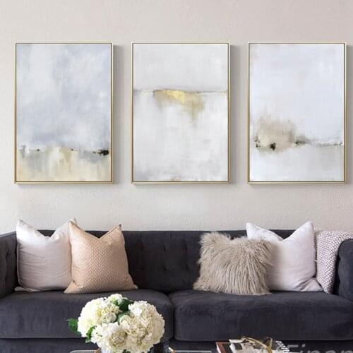 Nordic Home Decor Abstract Minimalist Grey Poster Fashion Wall Art Canvas Painting Pictures for Living Room Cuadros Decoration
