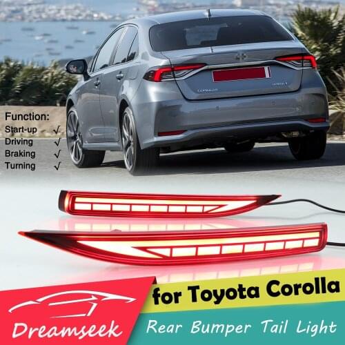 LED Reflector Rear Bumper Tail Light for Toyota Corolla Sedan 2019 2020 Driving Stop Brake Lamp with Dynamic Turn Signal YX Type