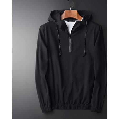 Spring Autumn Hooded New Arrival Black Slim Simple Fashion Sweatshirts Mens Hoodies Plus Size M-4XL