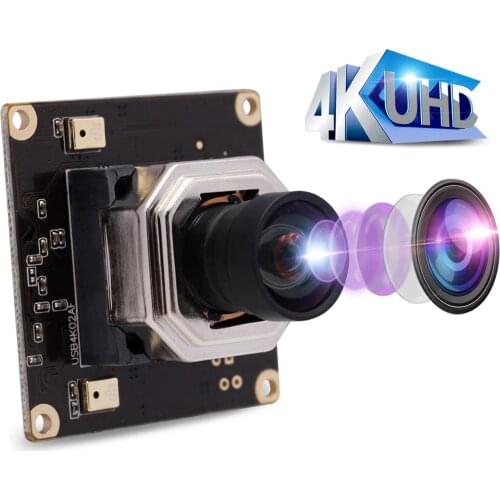 Autofocus 4K 3840x2160 USB Webcam Mini 38*38mm Camera Module For POS Machines, Advertising Machines, Inquiry Machines