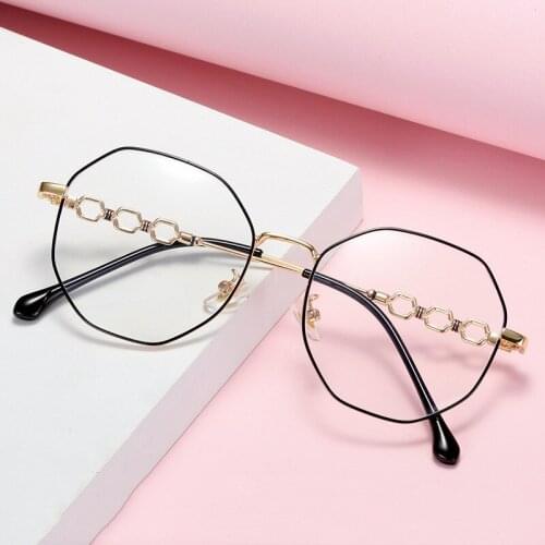 High Quality Metal Polygon Eyewear Adult Glasses Frames Eyeglasses for Women AB025