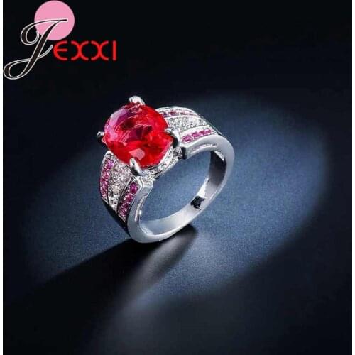 Women Oval Cubic Zirconia Crystal Rings For Wedding Jewelry Fashion 925 Sterling Silver Engagement Anniversary Finger Ring