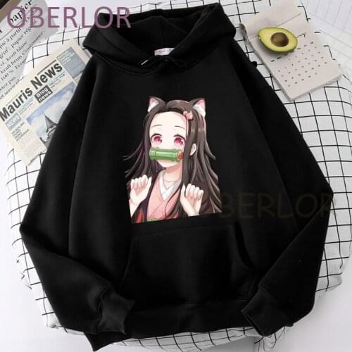 Womens long sleeve top kawaii Demon Slayer Nezuko Funny Hoodies Men woman Cool fashion autumn Streetwear Hoodies unisex Clothes